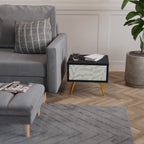 BOTANICAL SPARK Nightstand in Black Finish