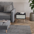 BOTANICAL SPARK Nightstand in Black Finish