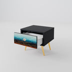 LUNAR SECRETS Nightstand in Black Finish