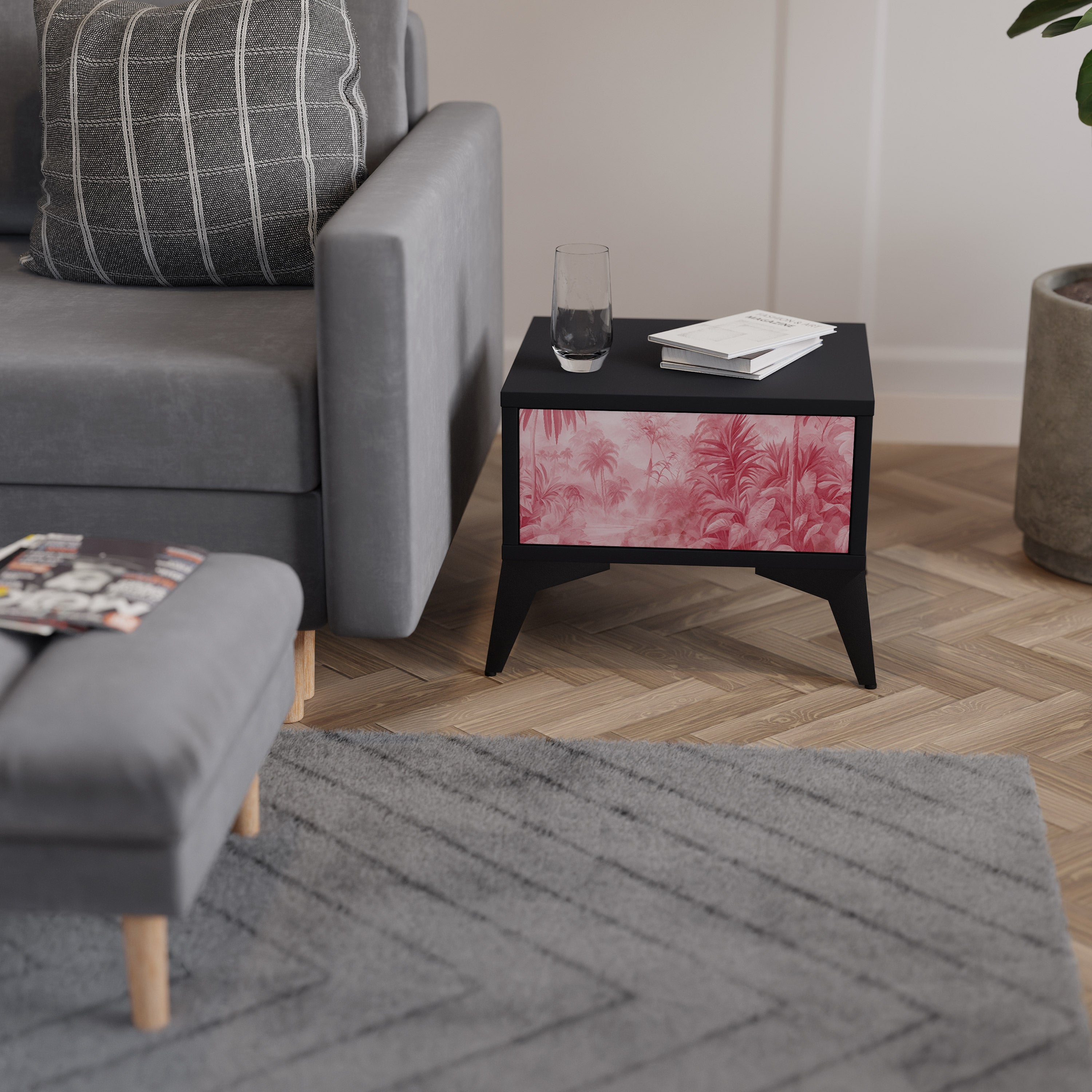 SWEET TROPICS Nachttisch in Schwarz