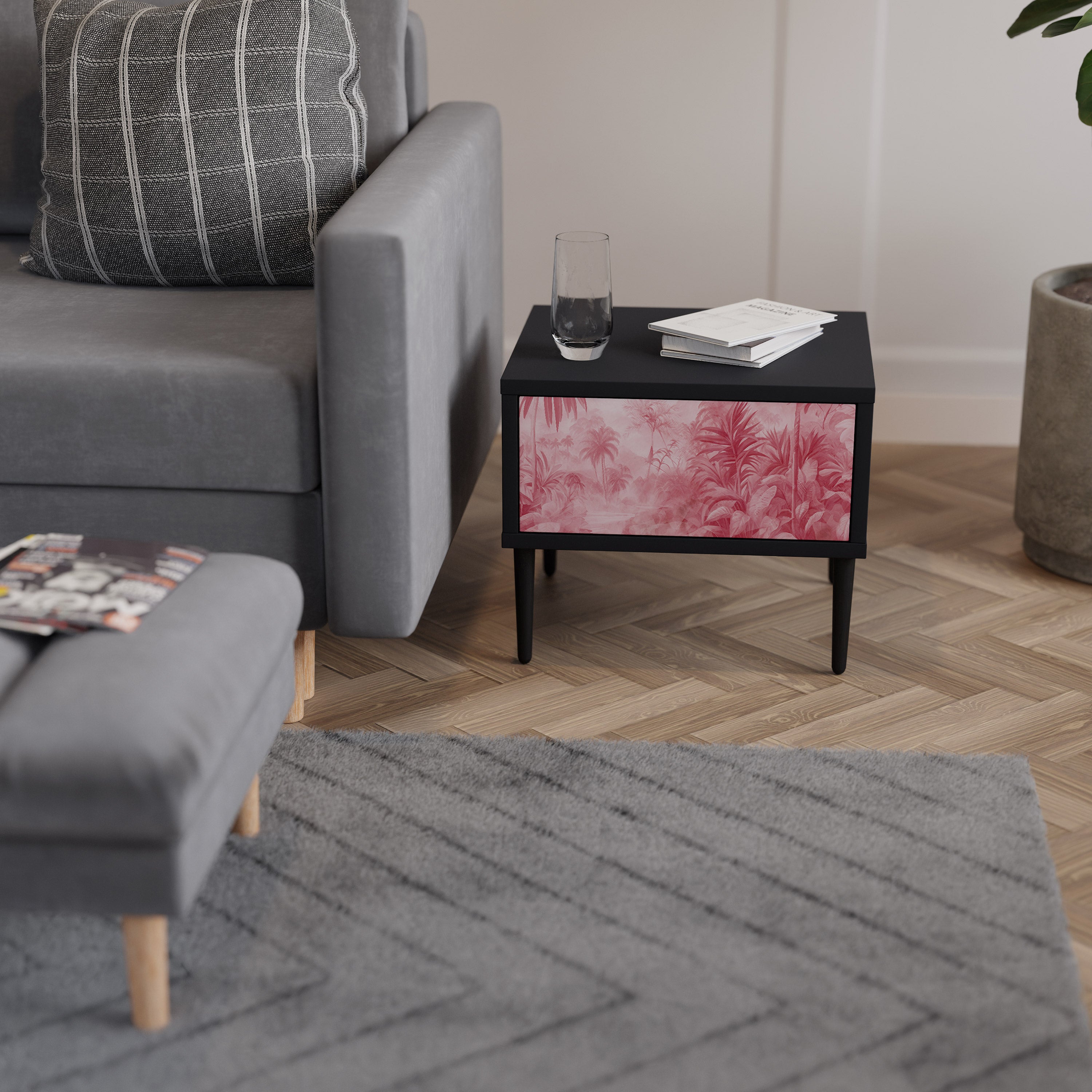 SWEET TROPICS Nachttisch in Schwarz
