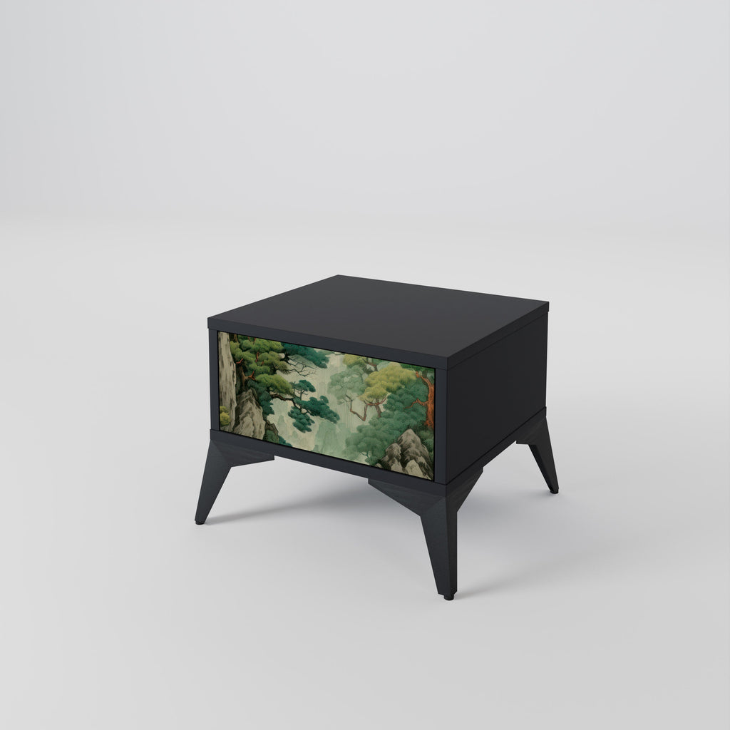 VERDURE ABYSS Nachttisch in Schwarz