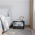 VELVET CROSSING Nachttisch in Schwarz