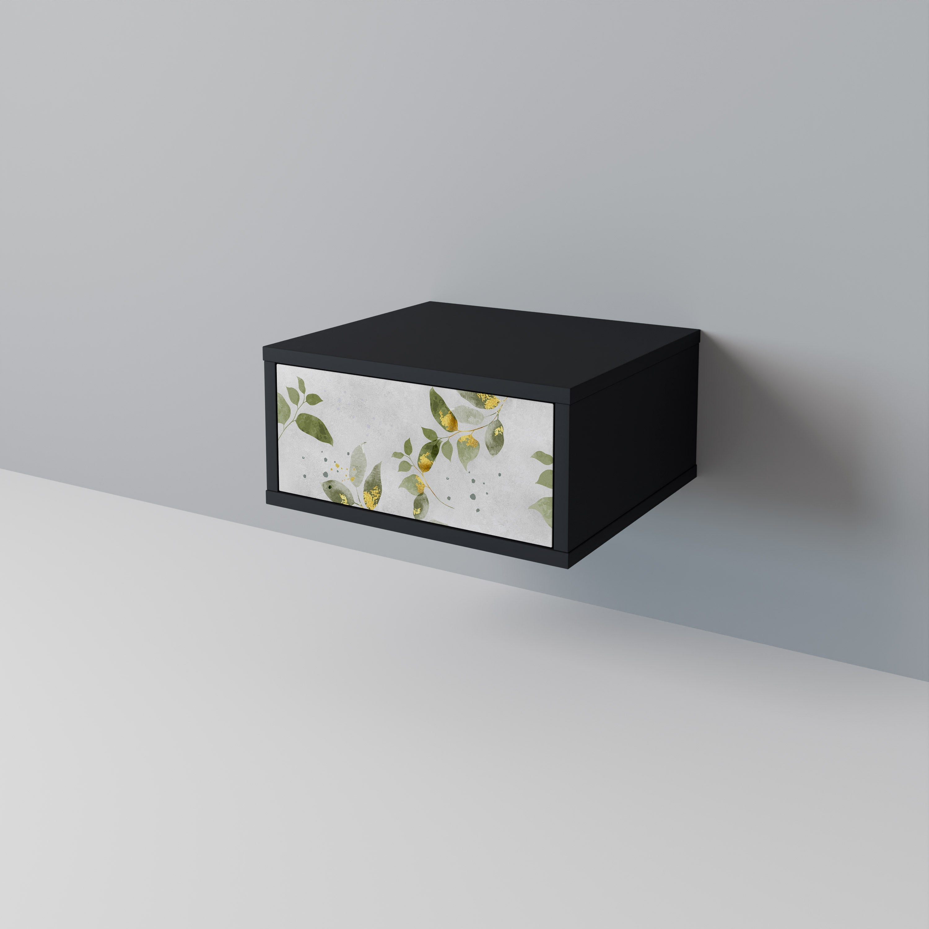 ELEGANT BOTANICS Nachttisch in Schwarz
