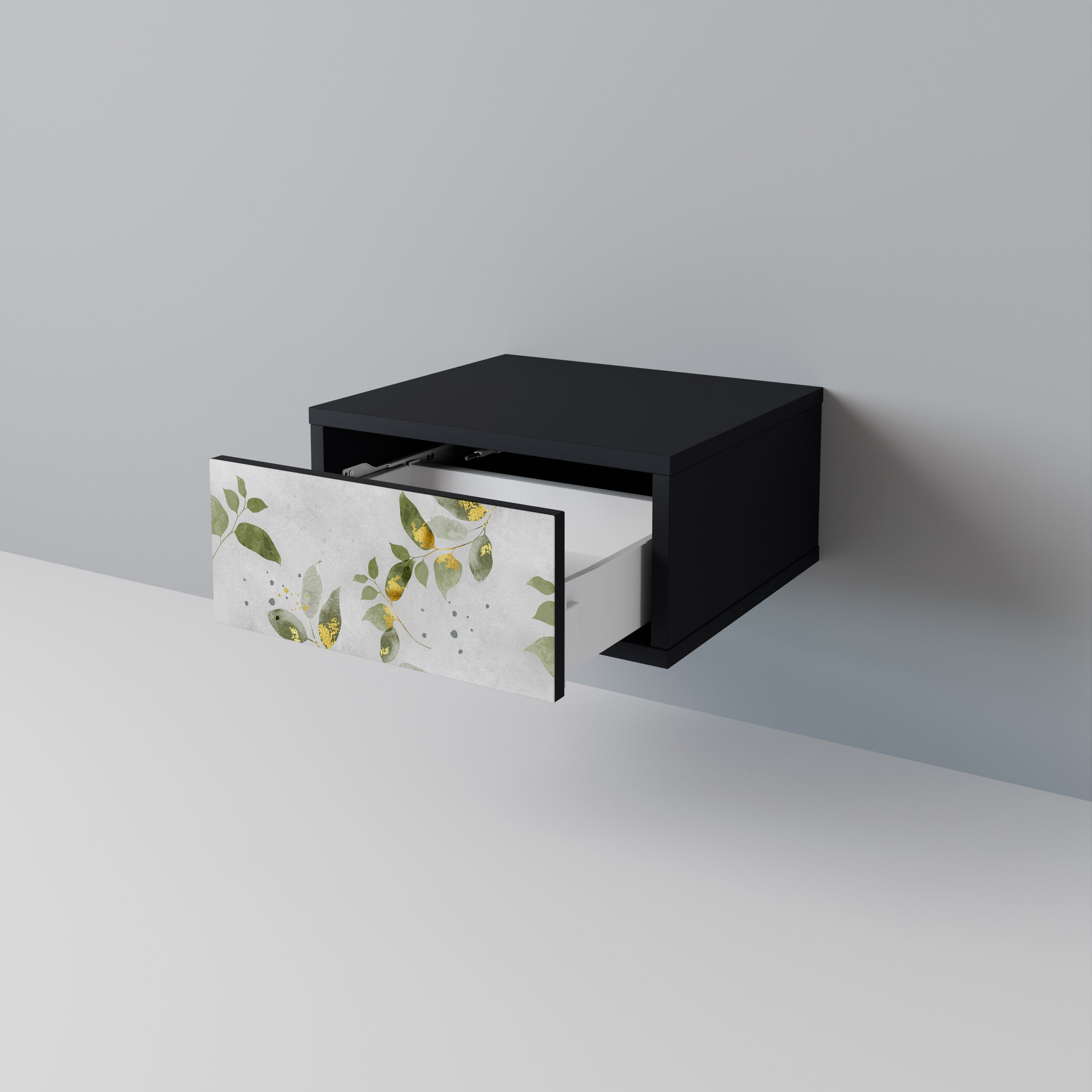 ELEGANT BOTANICS Nachttisch in Schwarz