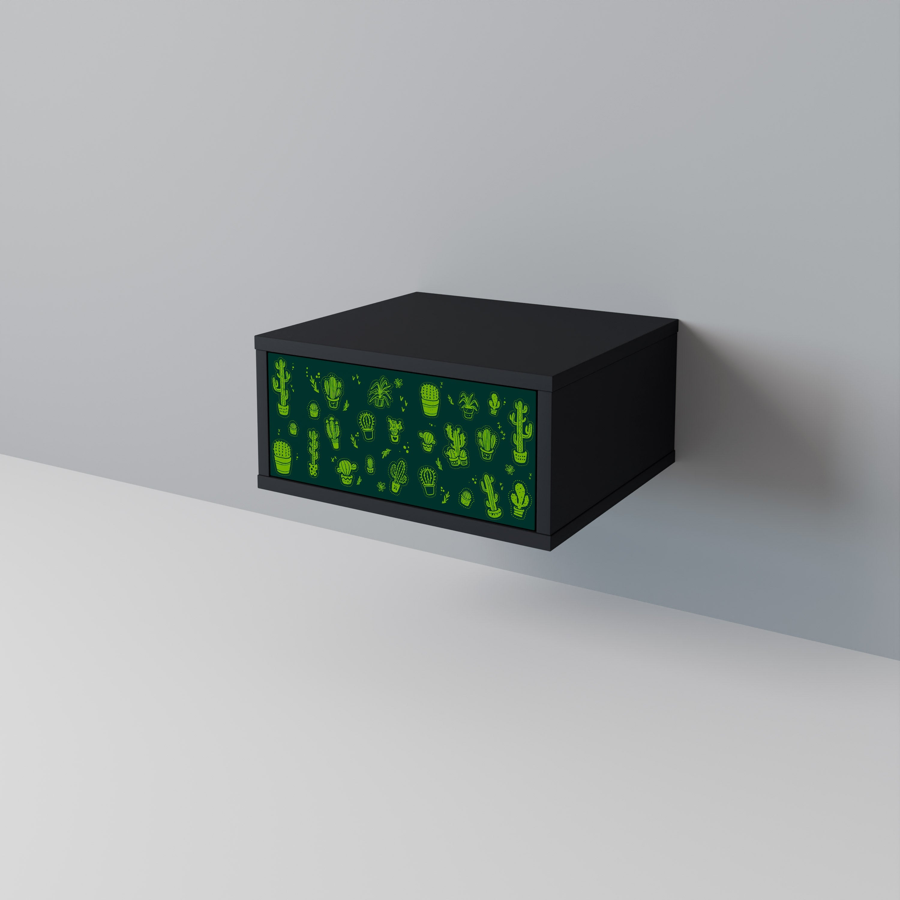 DESERT GREEN Nachttisch in schwarzem Finish