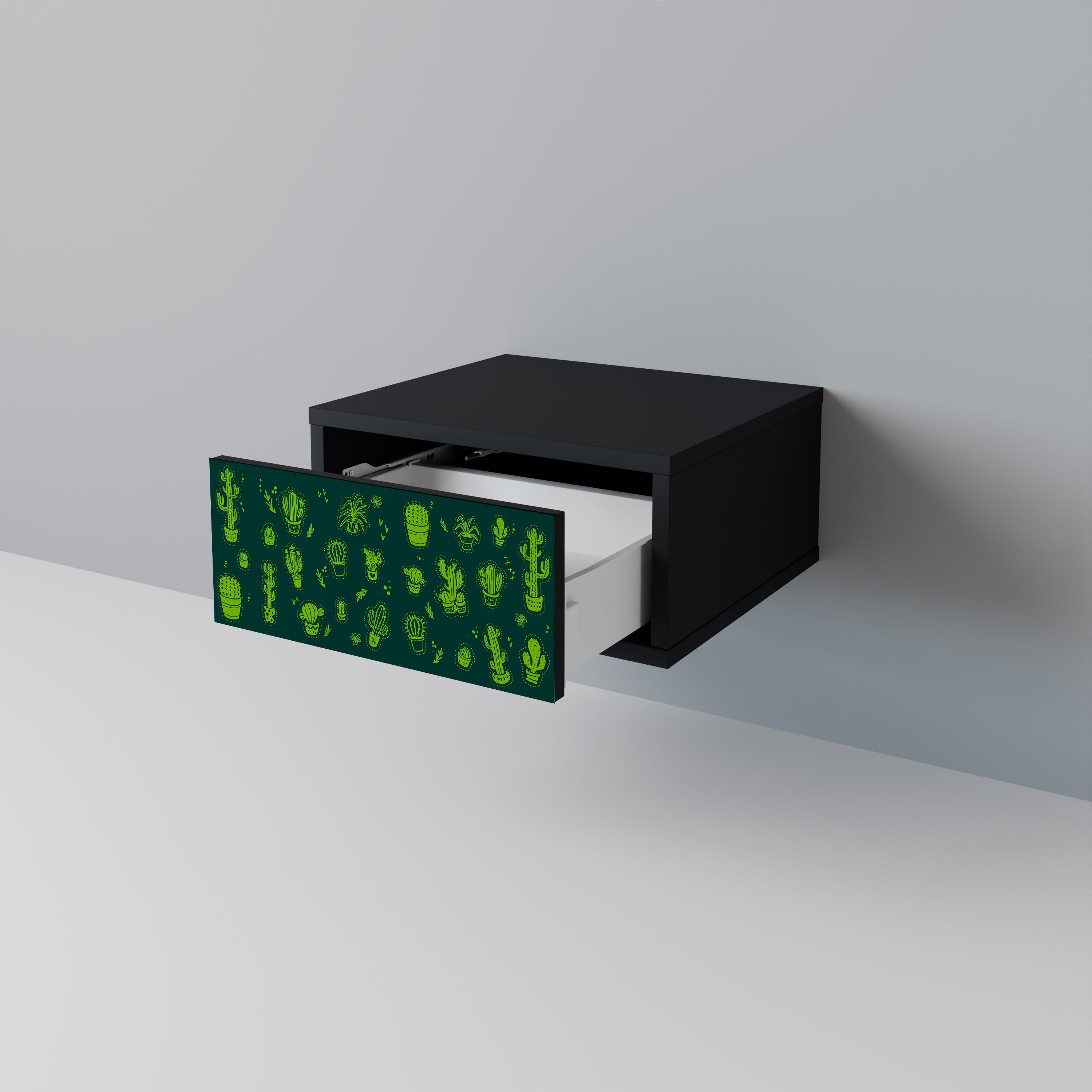 DESERT GREEN Nachttisch in schwarzem Finish