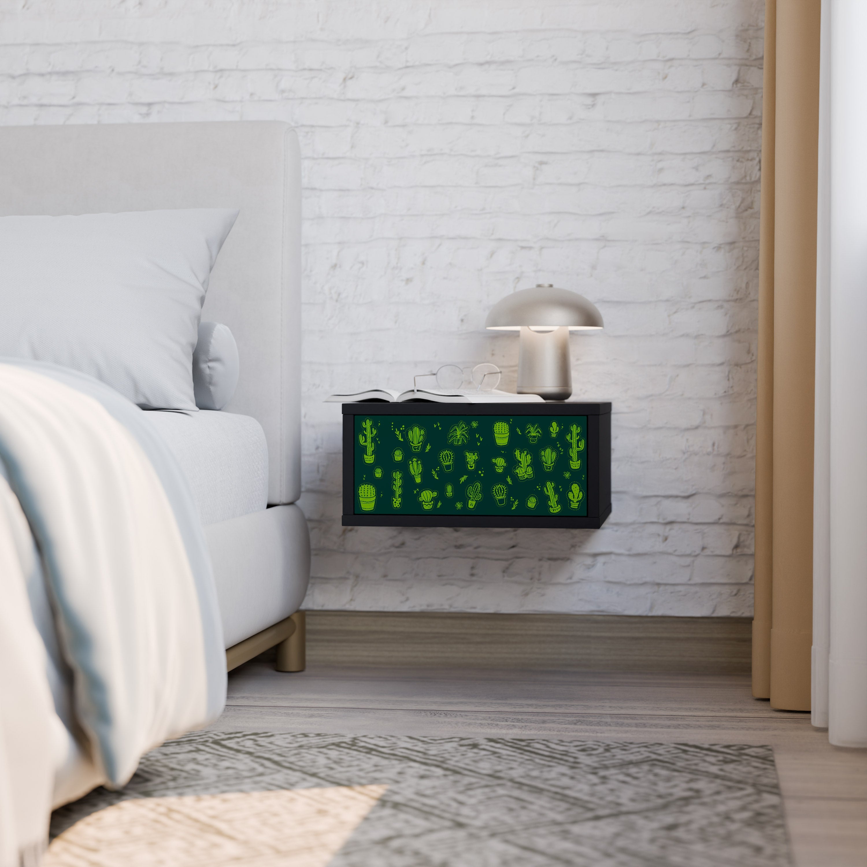 DESERT GREEN Nachttisch in schwarzem Finish