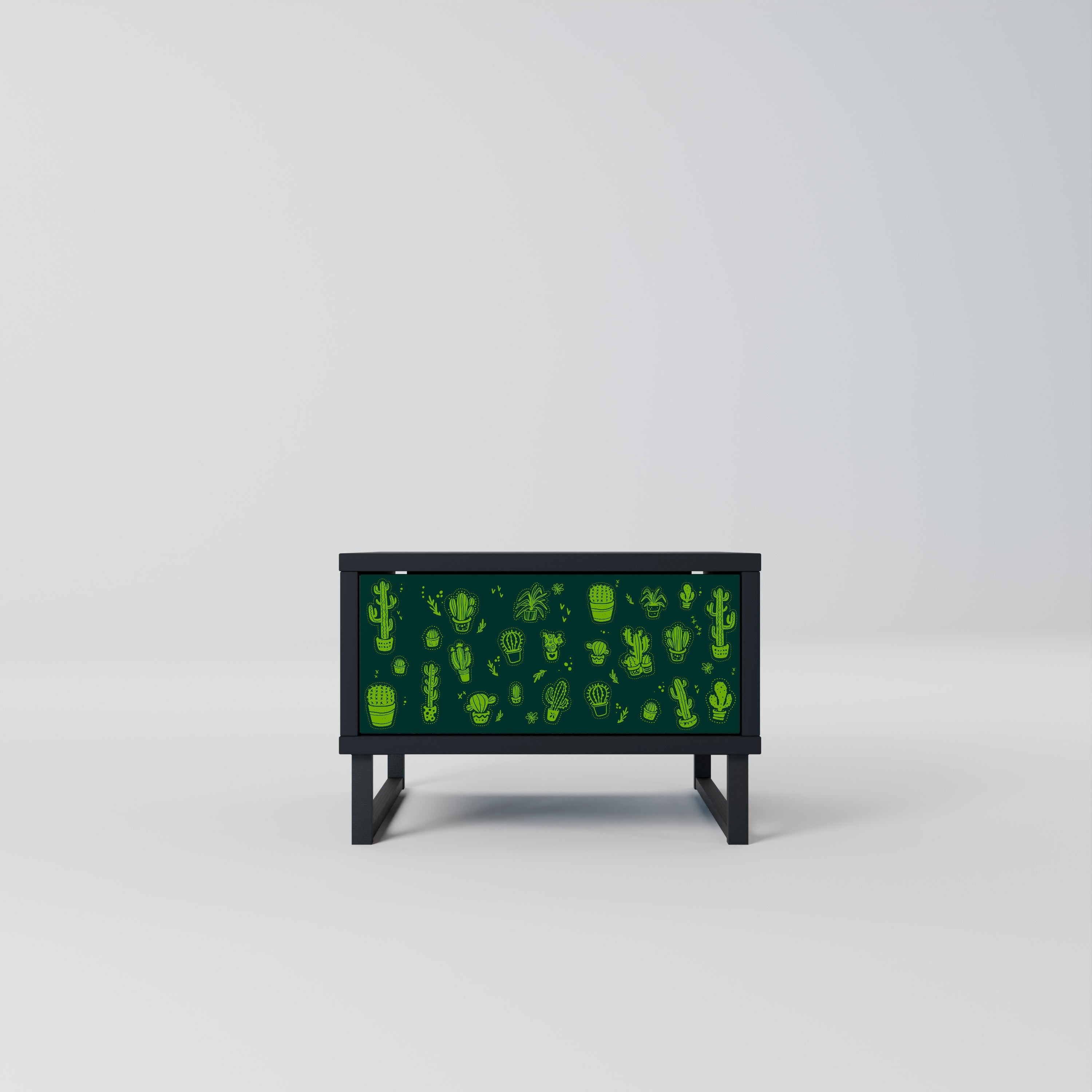 DESERT GREEN Nachttisch in schwarzem Finish