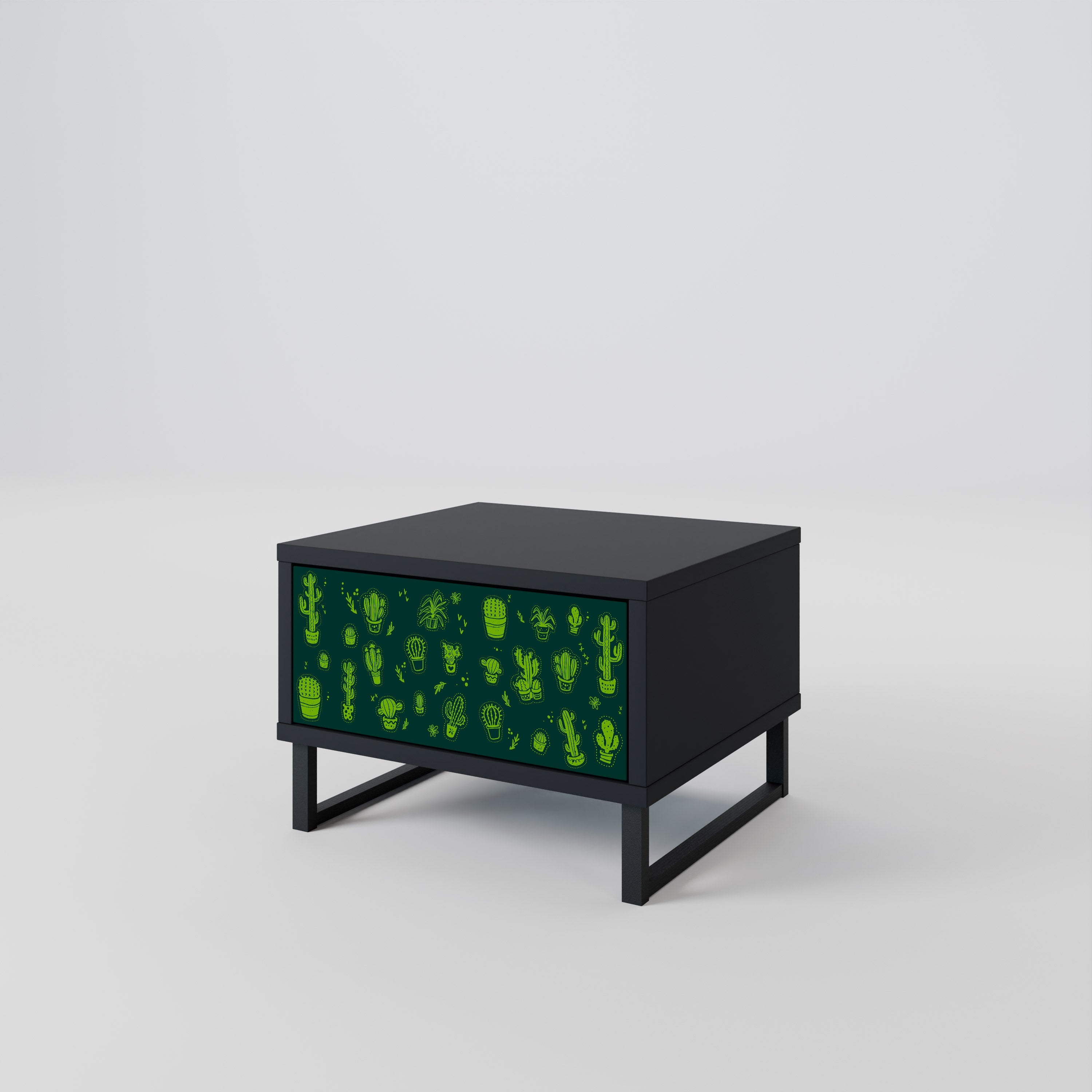 DESERT GREEN Nachttisch in schwarzem Finish