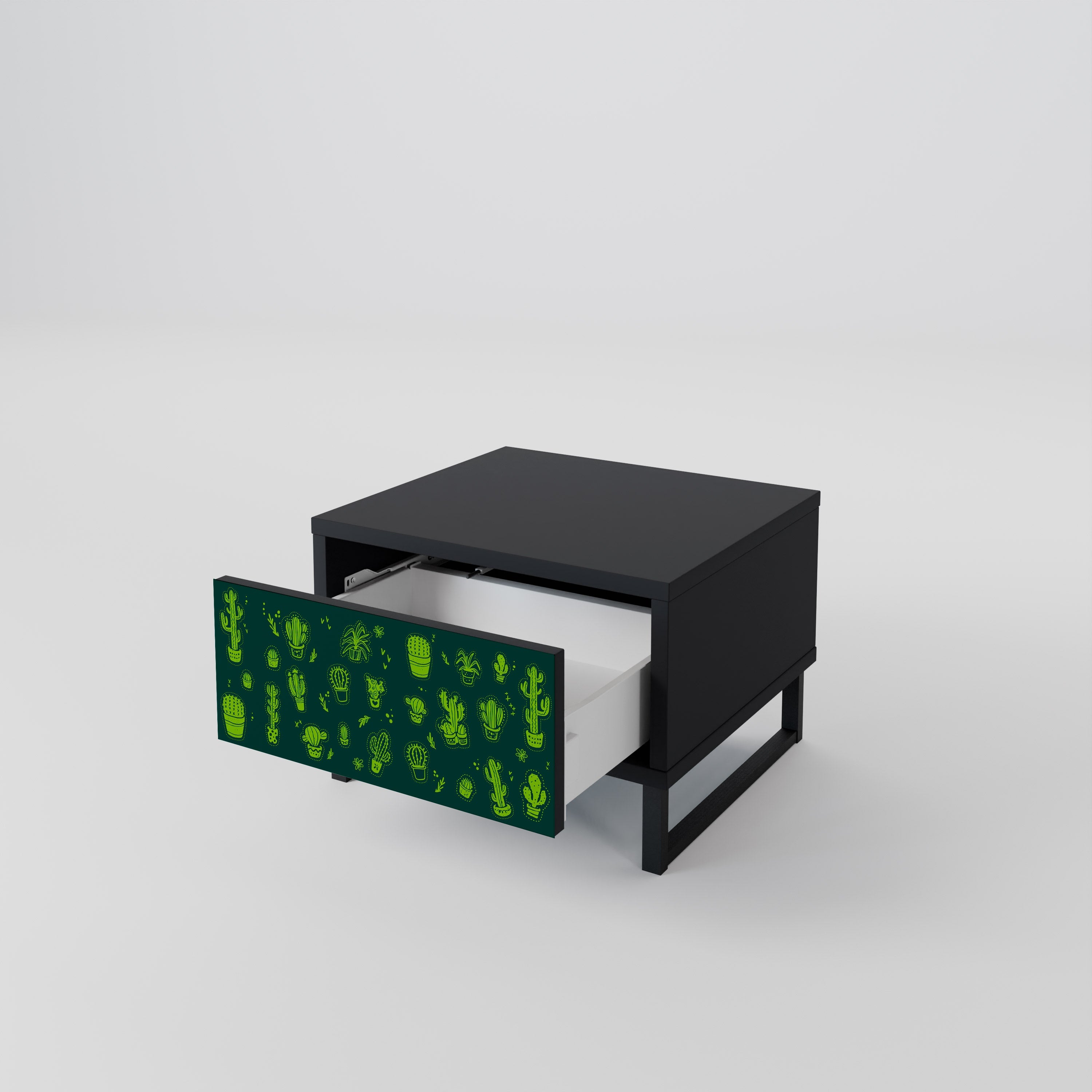 DESERT GREEN Nachttisch in schwarzem Finish