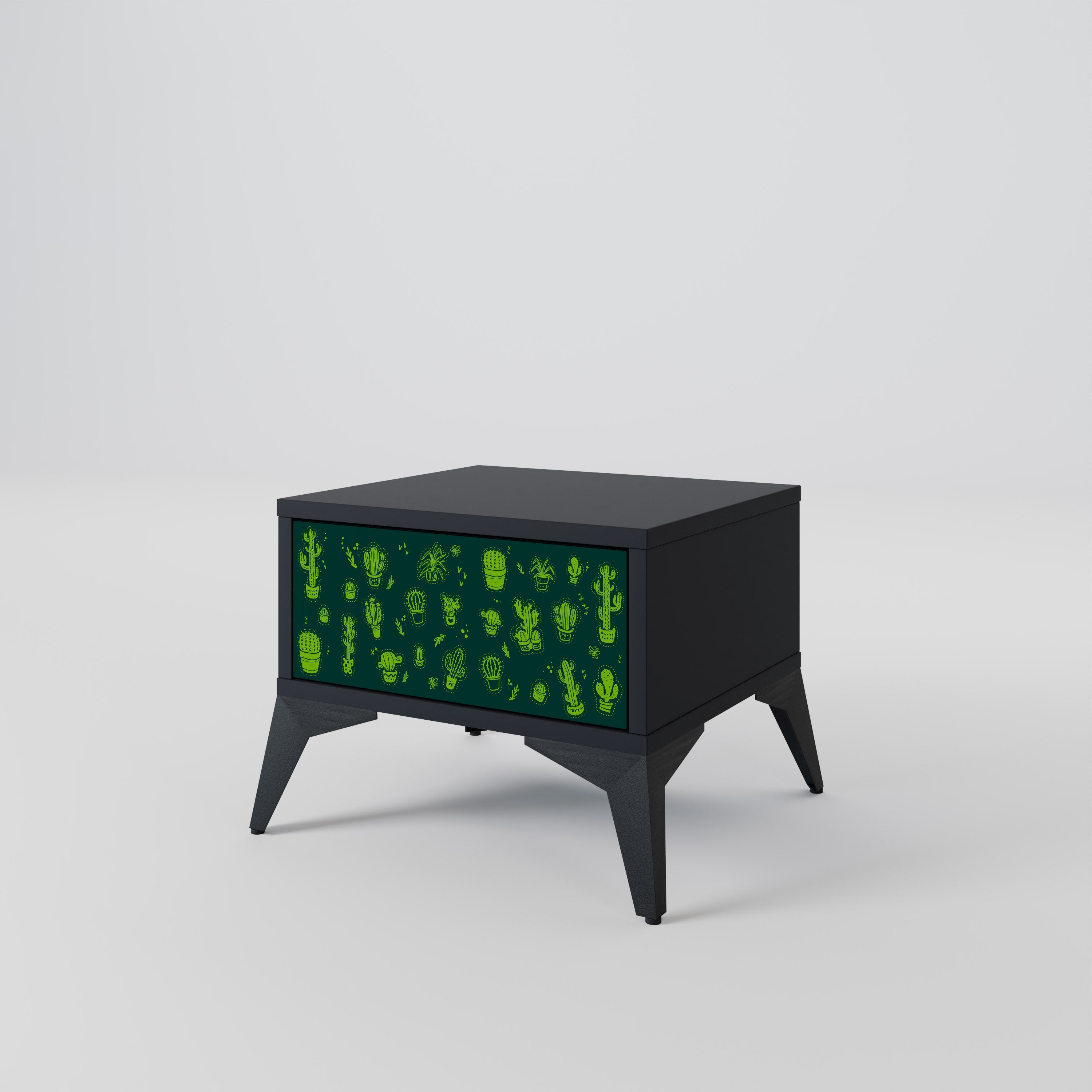 DESERT GREEN Nachttisch in schwarzem Finish