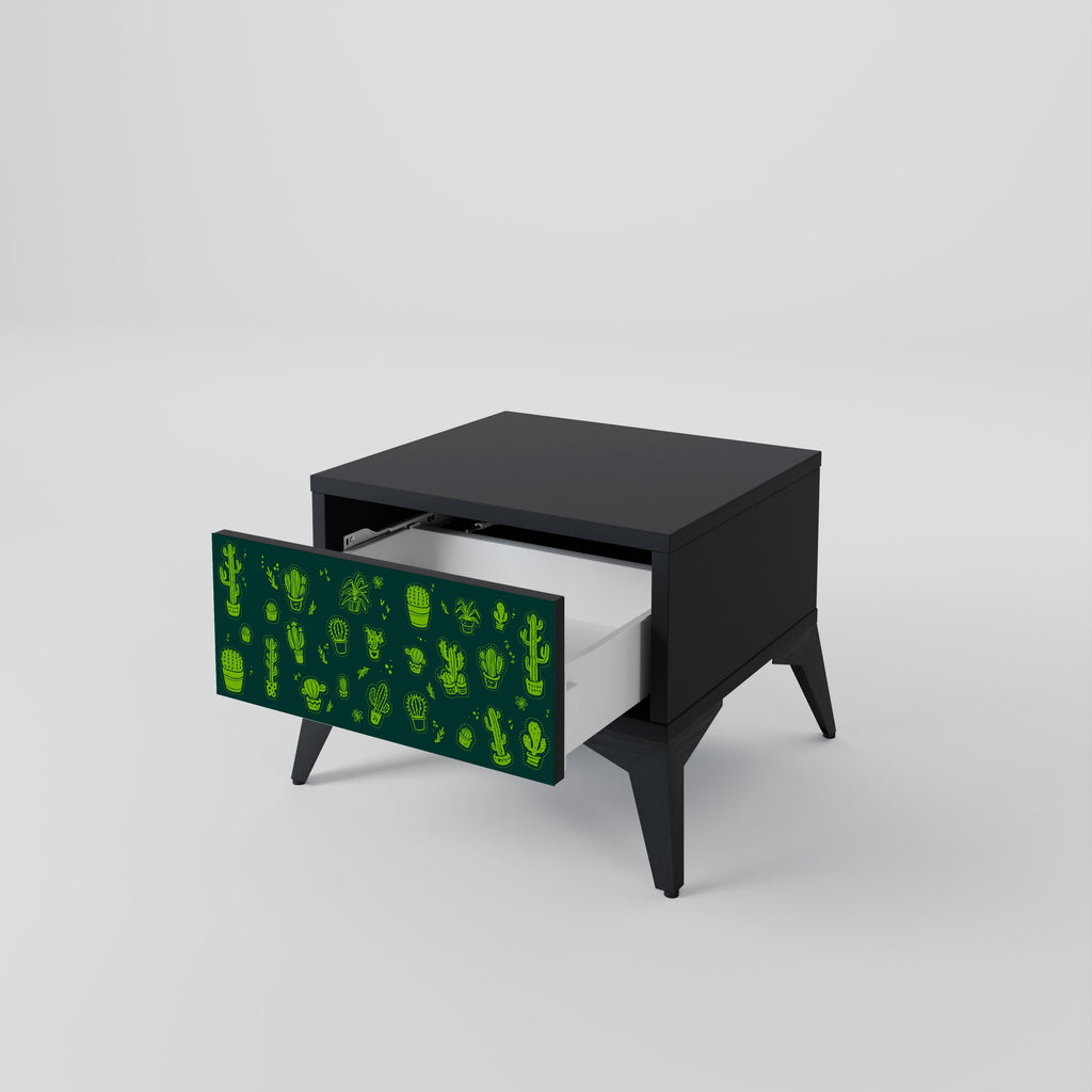 DESERT GREEN Nachttisch in schwarzem Finish