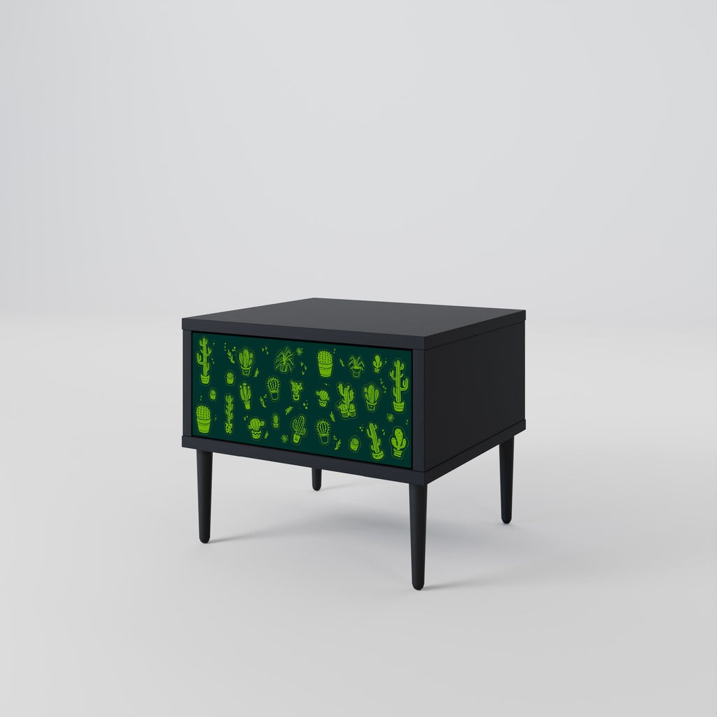 DESERT GREEN Nachttisch in schwarzem Finish