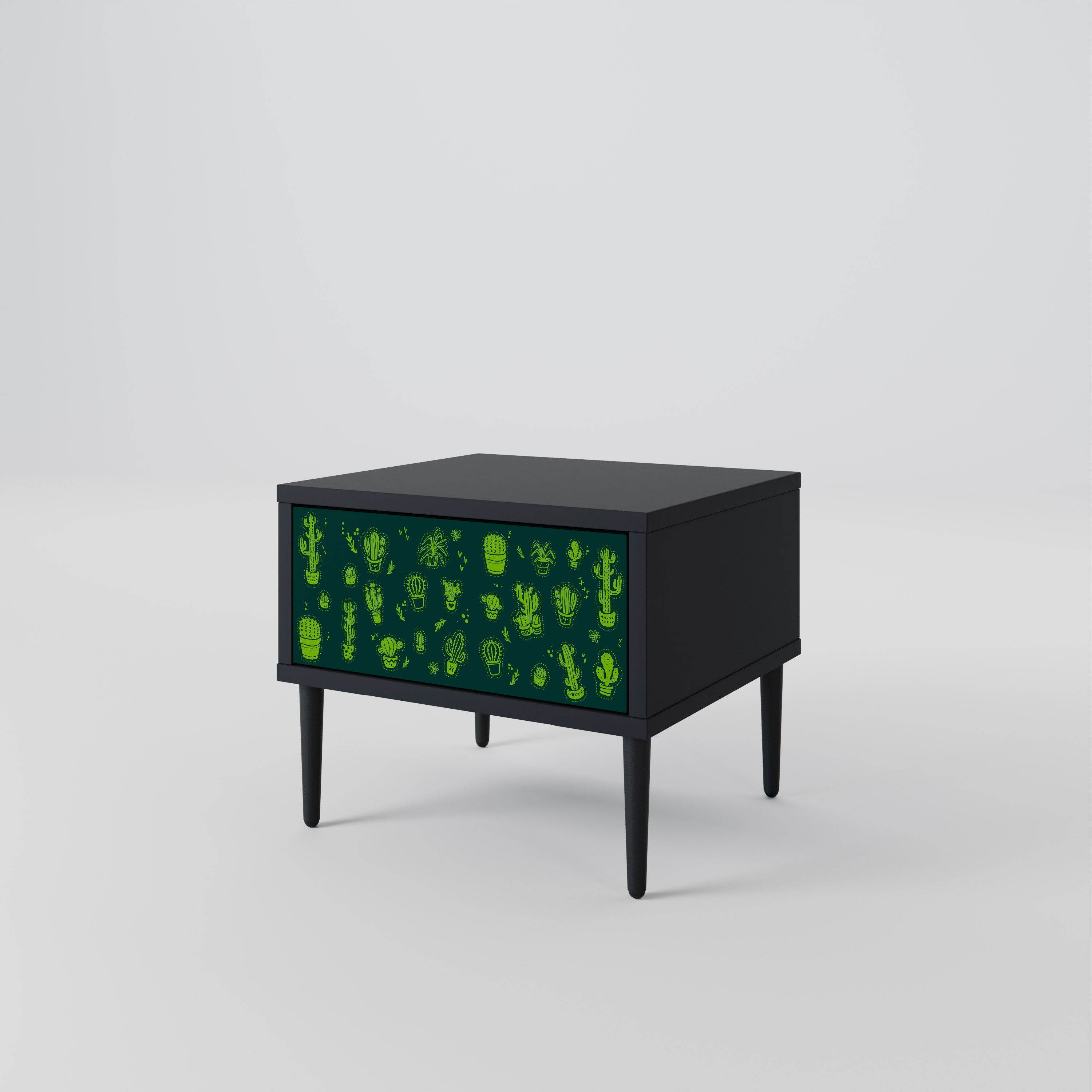 DESERT GREEN Nachttisch in schwarzem Finish
