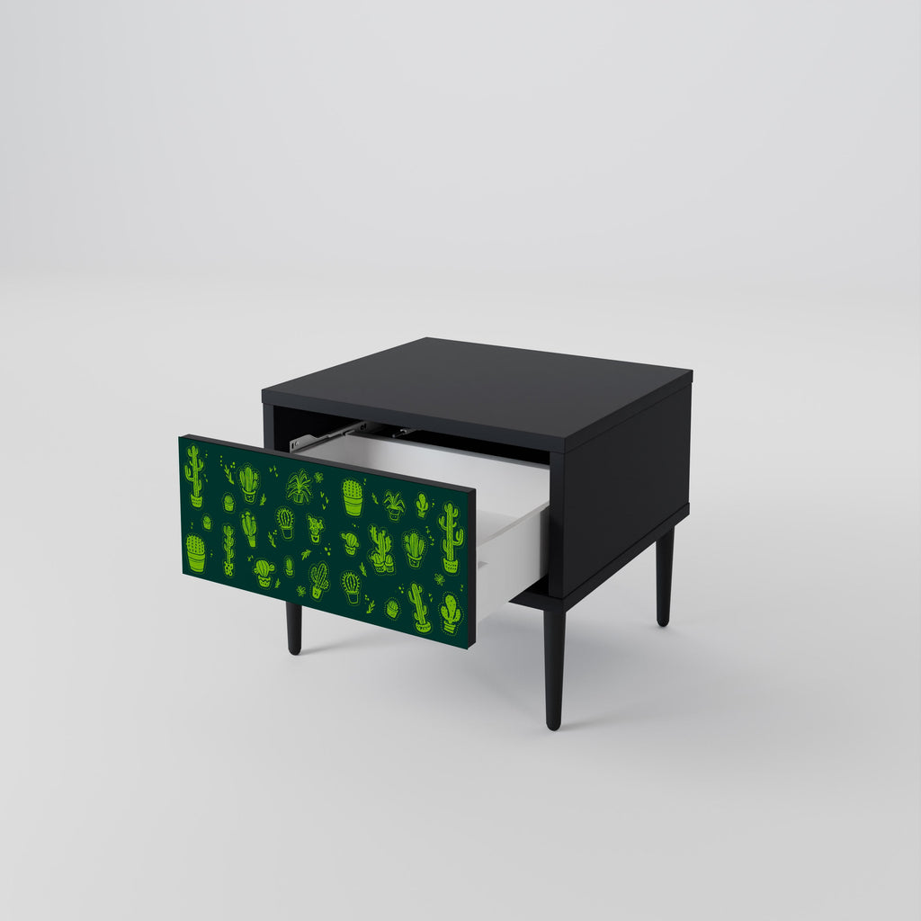 DESERT GREEN Nachttisch in schwarzem Finish