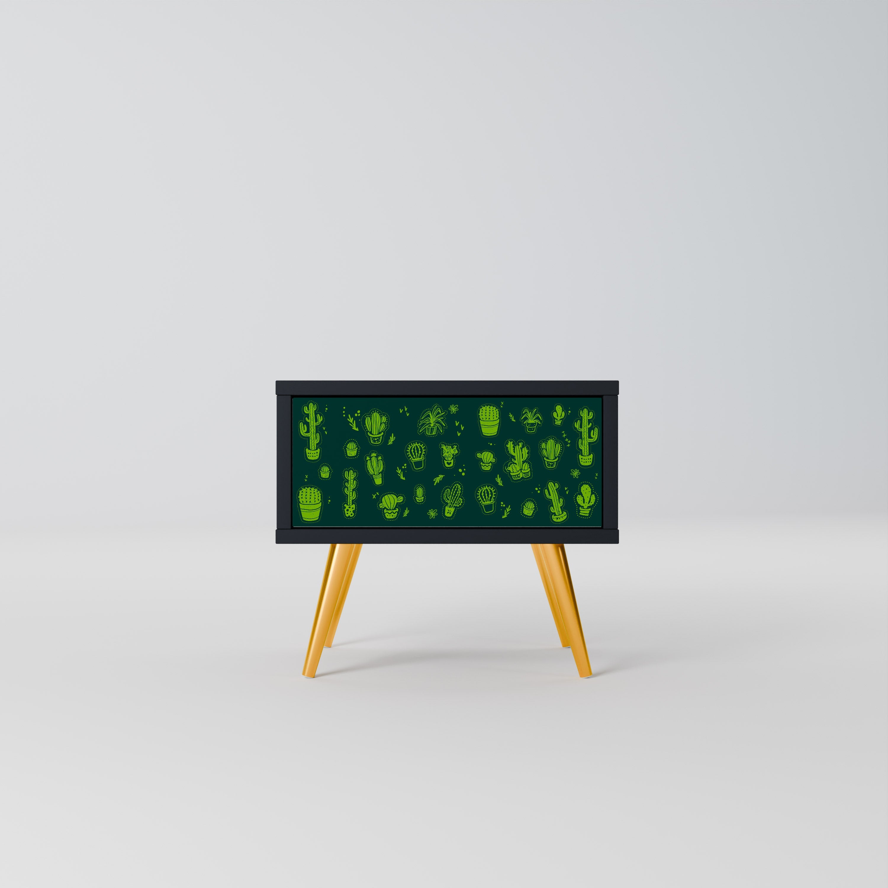 DESERT GREEN Nachttisch in schwarzem Finish
