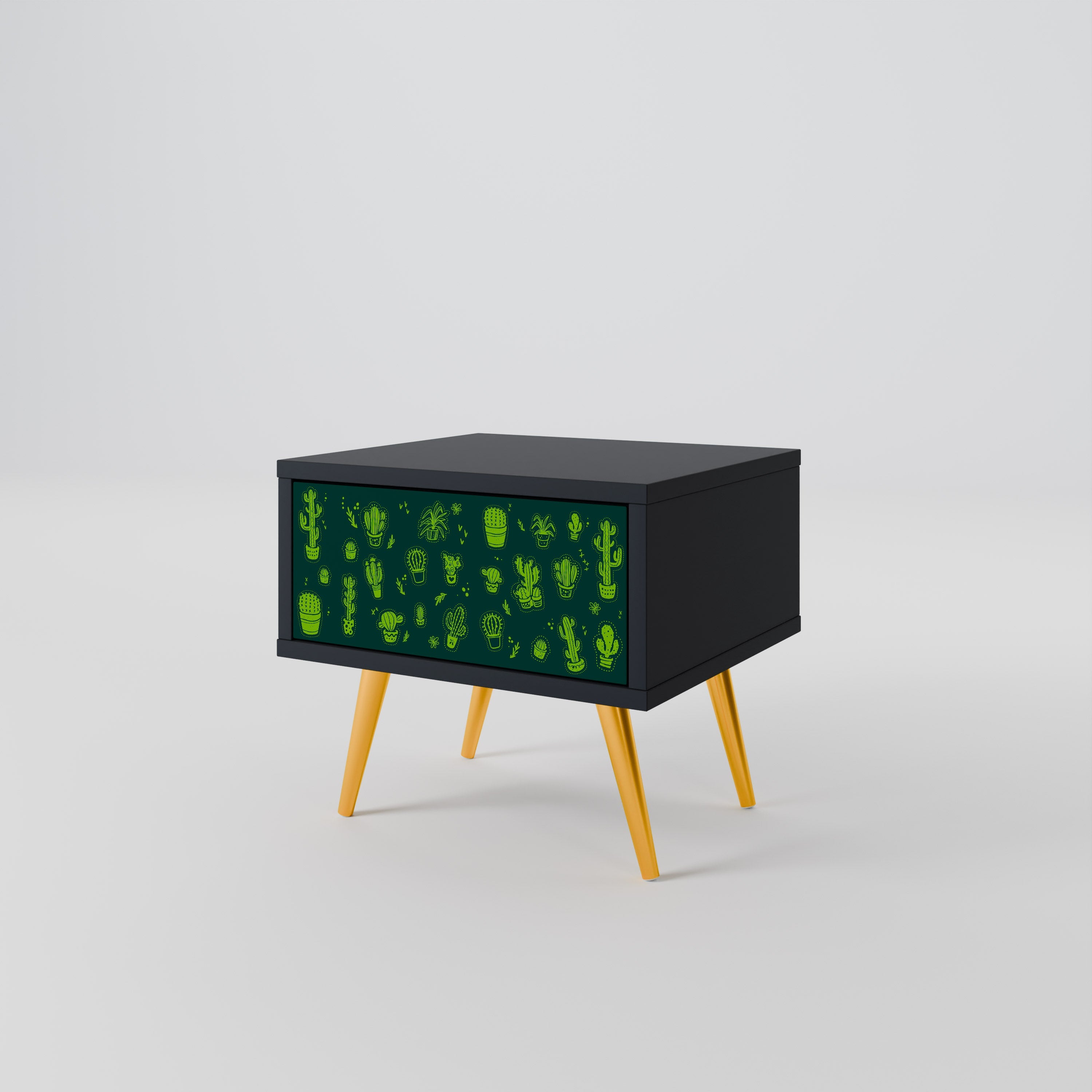 DESERT GREEN Nachttisch in schwarzem Finish