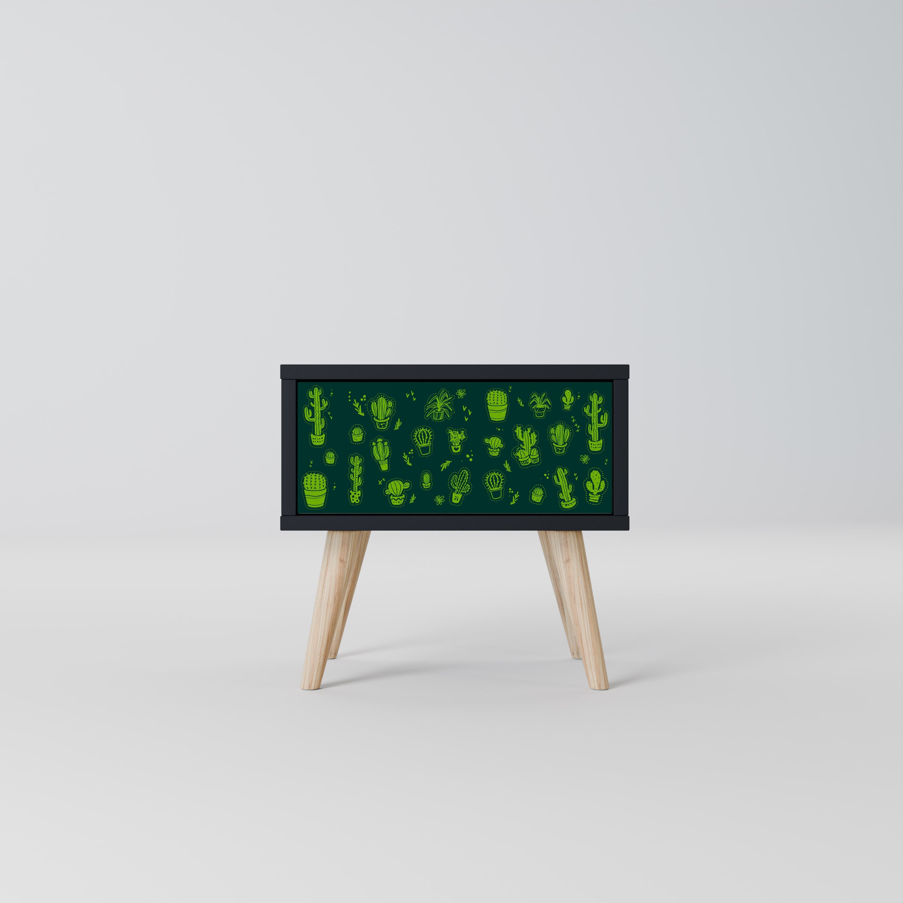 DESERT GREEN Nachttisch in schwarzem Finish