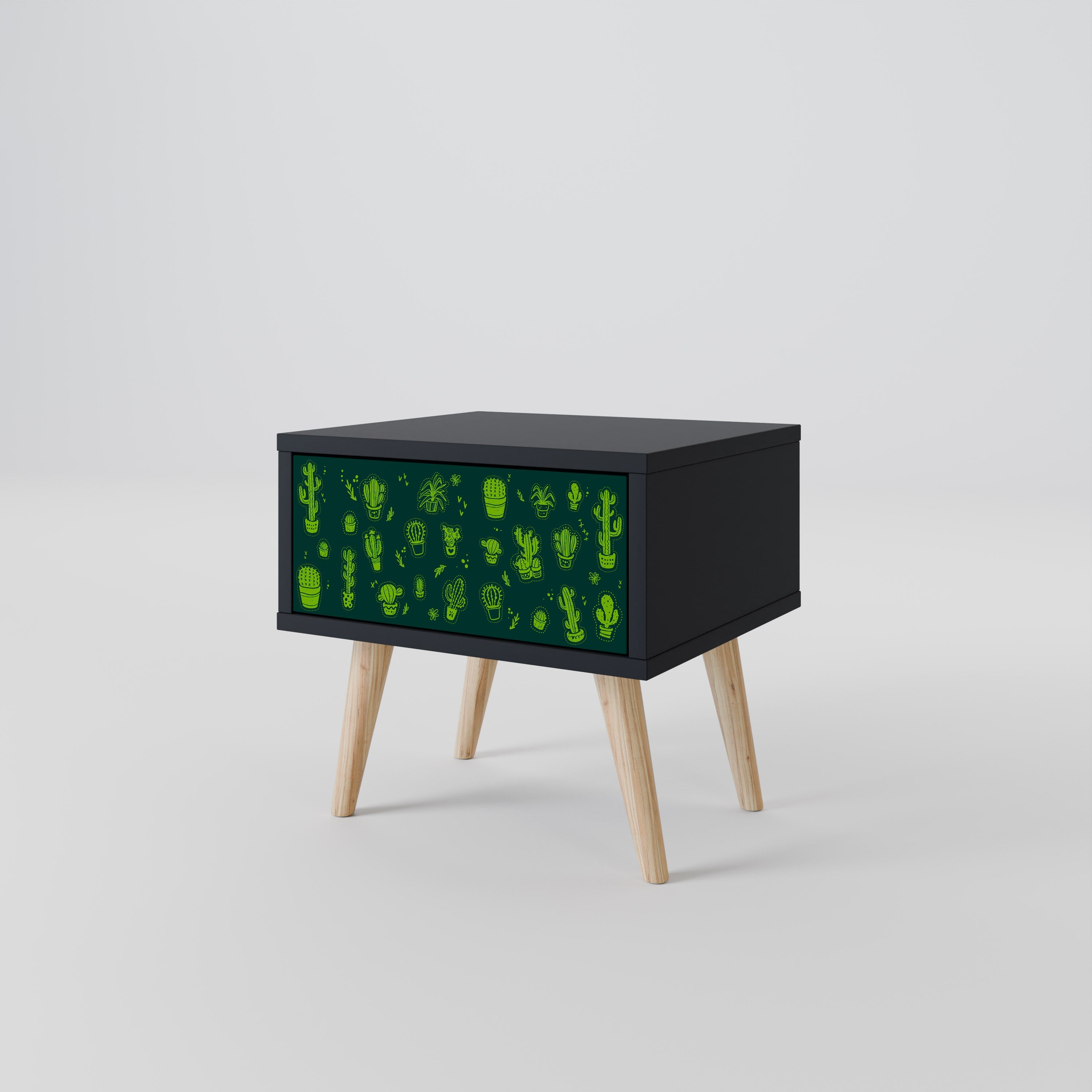 DESERT GREEN Nachttisch in schwarzem Finish