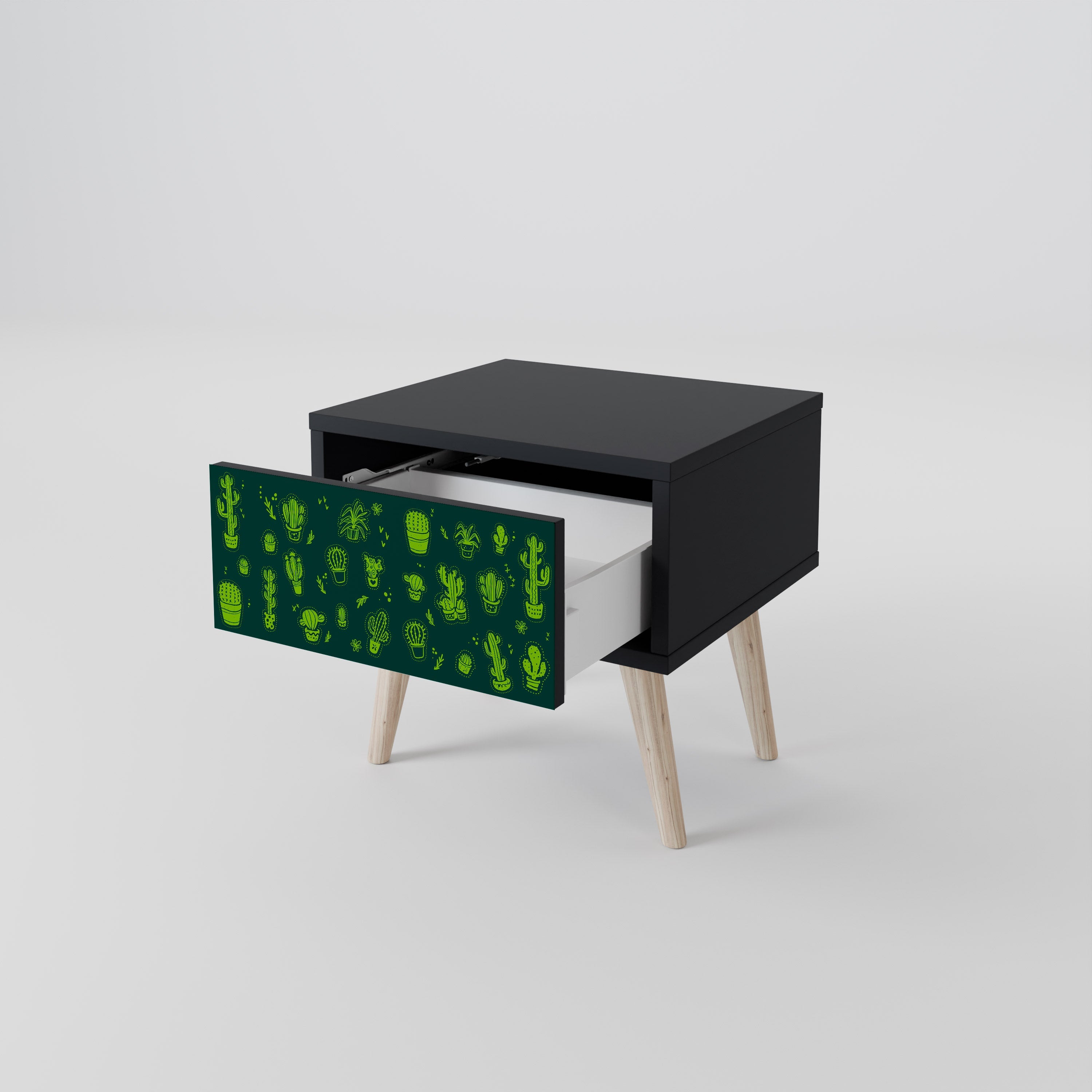 DESERT GREEN Nachttisch in schwarzem Finish