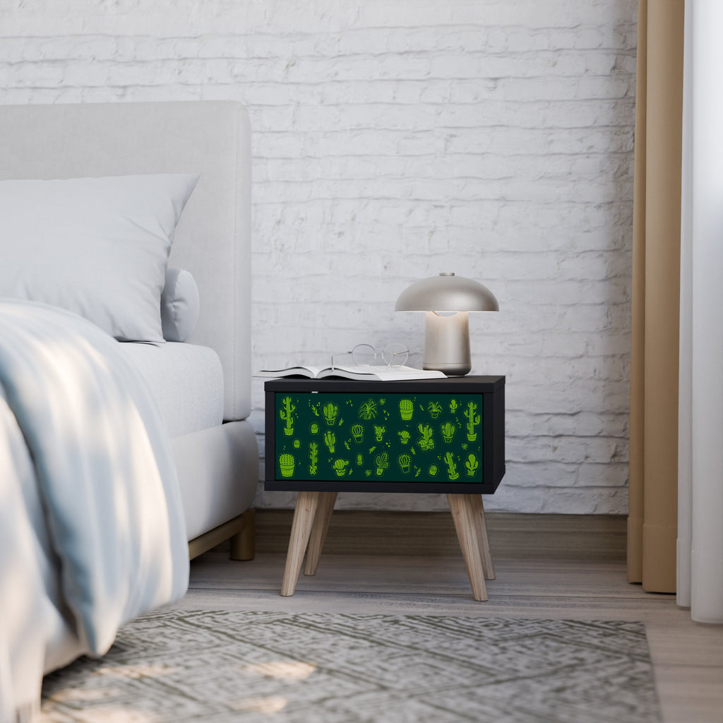 DESERT GREEN Nachttisch in schwarzem Finish