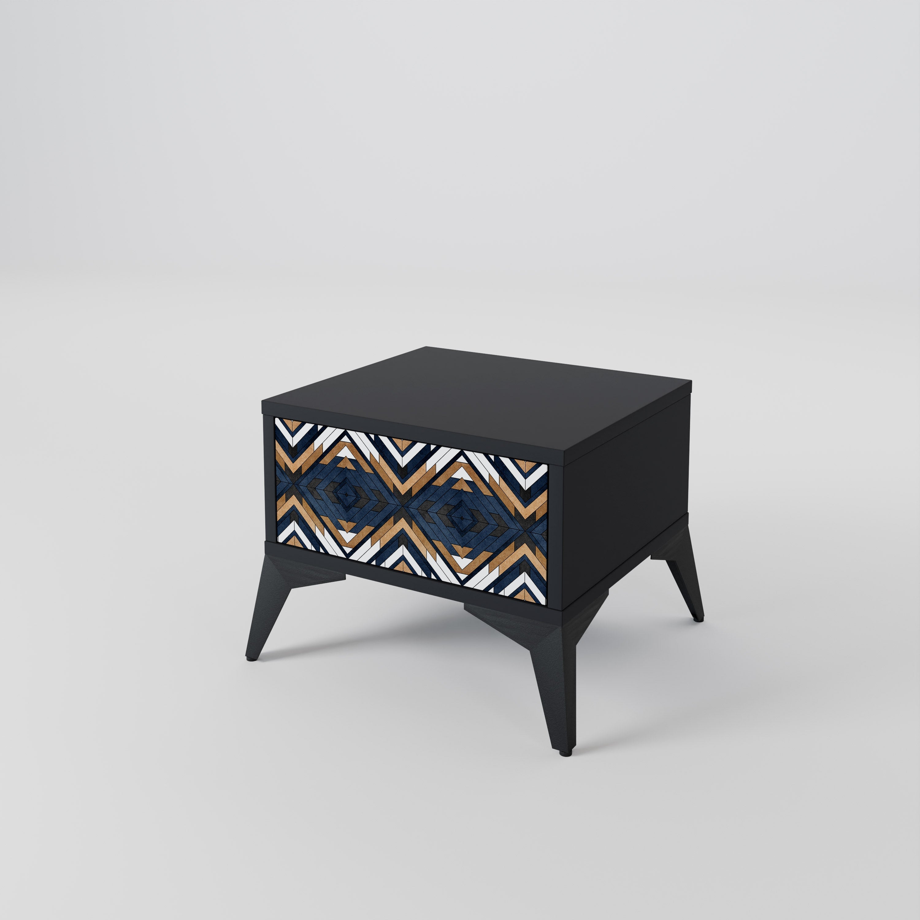 ARTFUL GEOMETRY Nachttisch in Schwarz