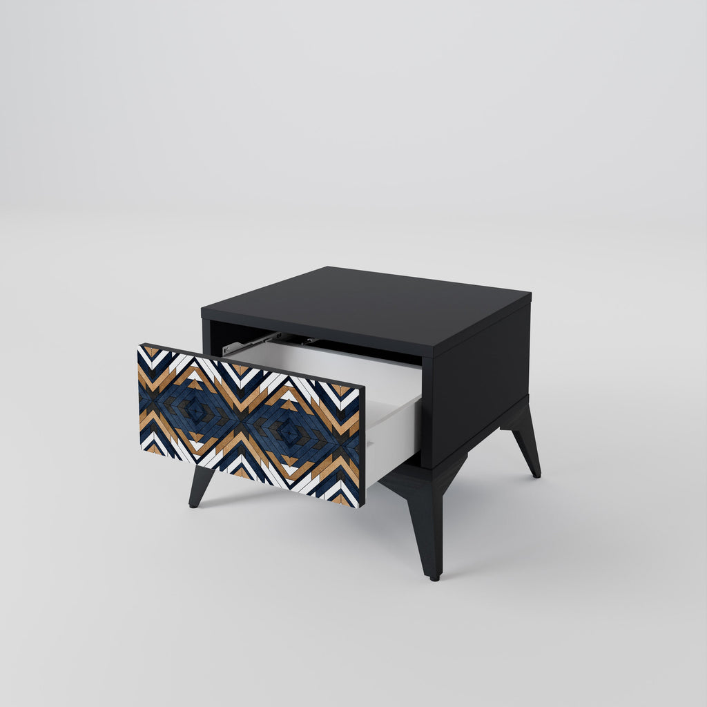 ARTFUL GEOMETRY Nachttisch in Schwarz