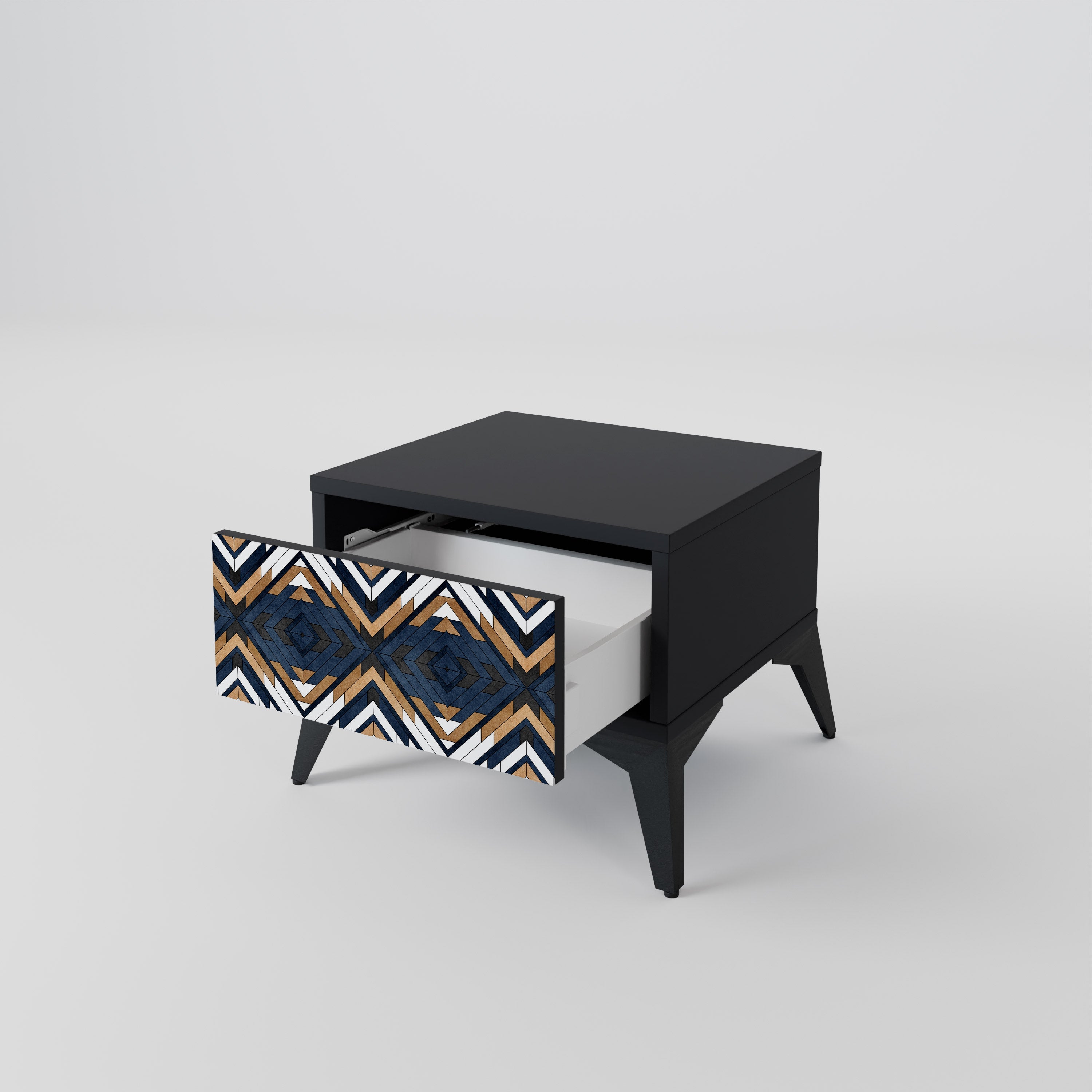 ARTFUL GEOMETRY Nachttisch in Schwarz