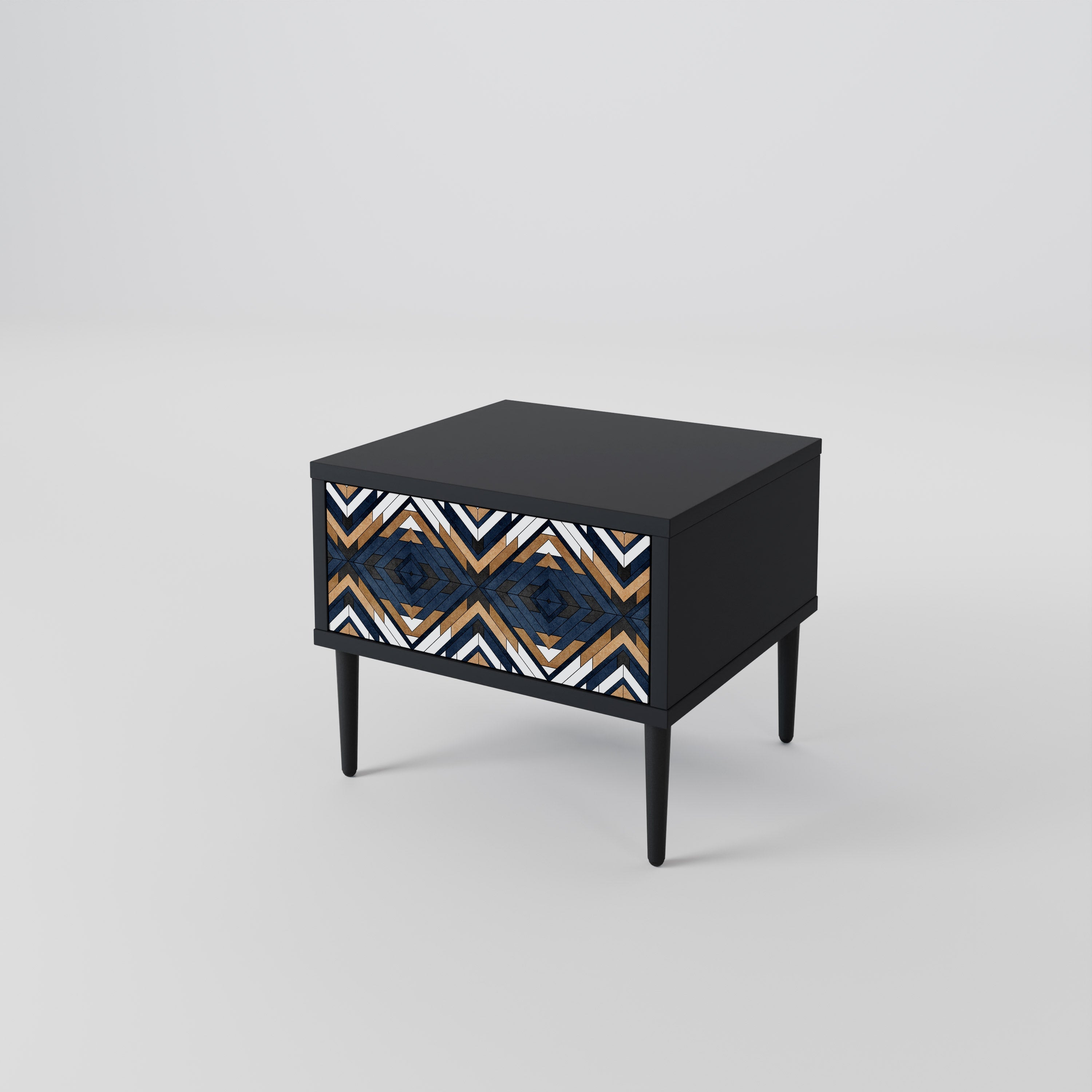 ARTFUL GEOMETRY Nachttisch in Schwarz