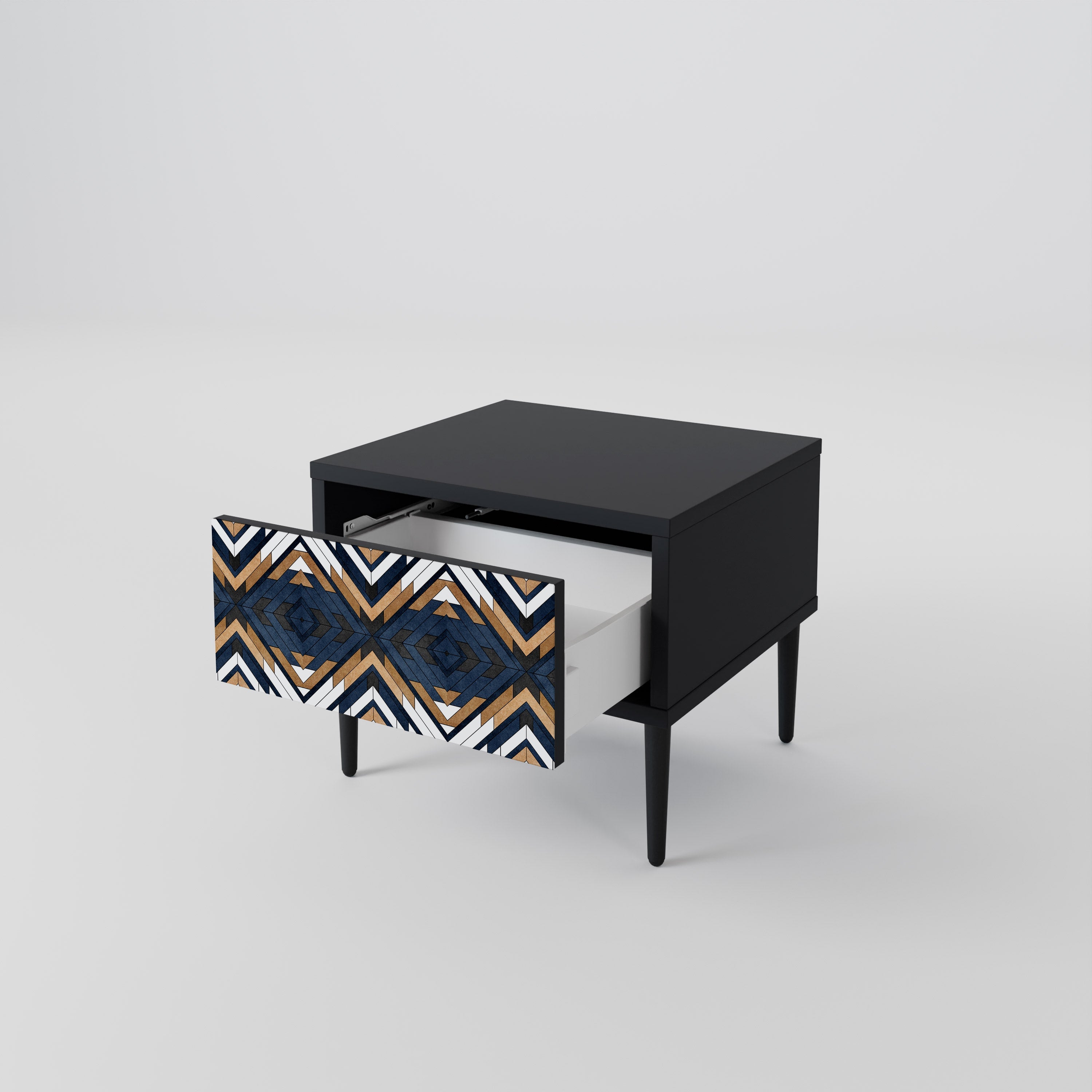 ARTFUL GEOMETRY Nachttisch in Schwarz