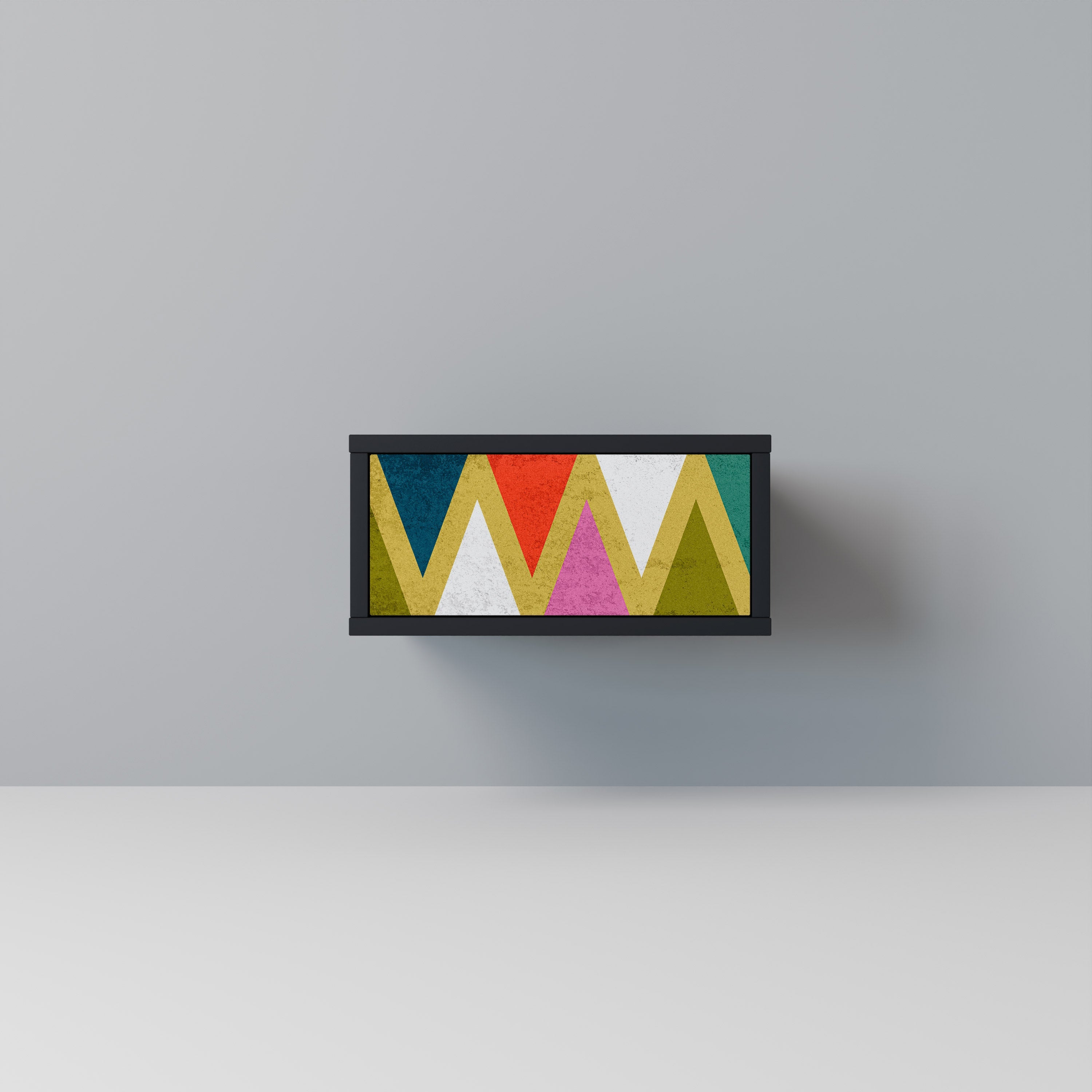 COLORFUL TRIANGLES Nachttisch in Schwarz