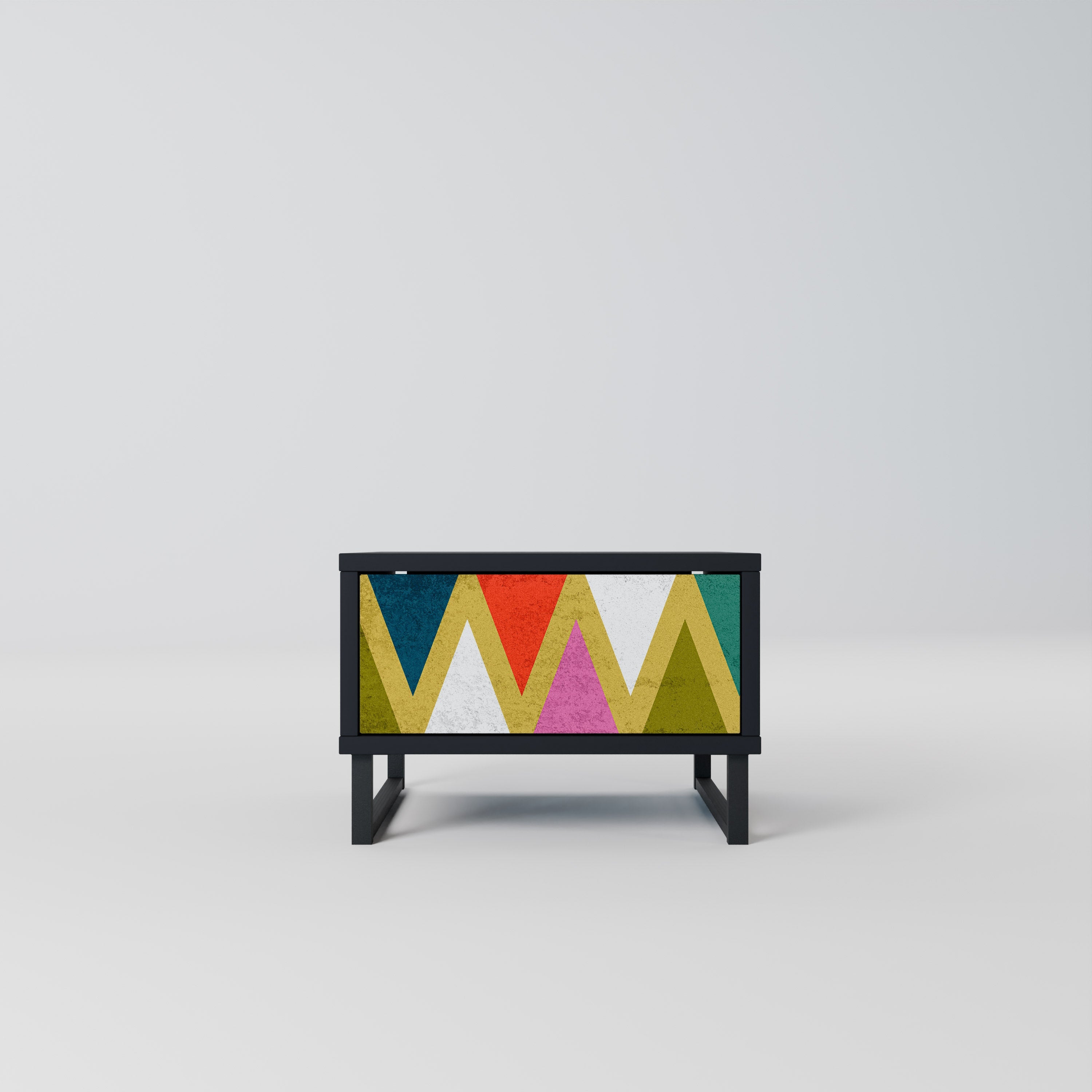 COLORFUL TRIANGLES Nachttisch in Schwarz