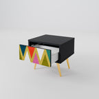 COLORFUL TRIANGLES Nachttisch in Schwarz