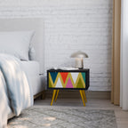 COLORFUL TRIANGLES Nachttisch in Schwarz