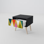 COLORFUL TRIANGLES Nachttisch in Schwarz