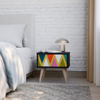 COLORFUL TRIANGLES Nachttisch in Schwarz