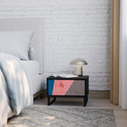 GLAMOROUS STRIPE Nachttisch in Schwarz