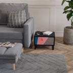 GLAMOROUS STRIPE Nachttisch in Schwarz