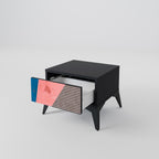 GLAMOROUS STRIPE Nachttisch in Schwarz