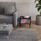 GLAMOROUS STRIPE Nachttisch in Schwarz