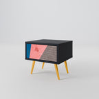 GLAMOROUS STRIPE Nachttisch in Schwarz