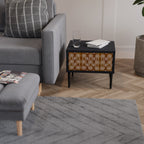 BROWN EYES Nightstand in Black Finish