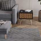 BROWN EYES Nightstand in Black Finish