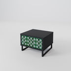 GREEN EYES Nightstand in Black Finish