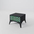 GREEN EYES Nightstand in Black Finish