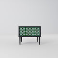 GREEN EYES Nightstand in Black Finish