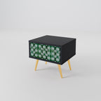 GREEN EYES Nightstand in Black Finish