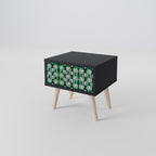 GREEN EYES Nightstand in Black Finish