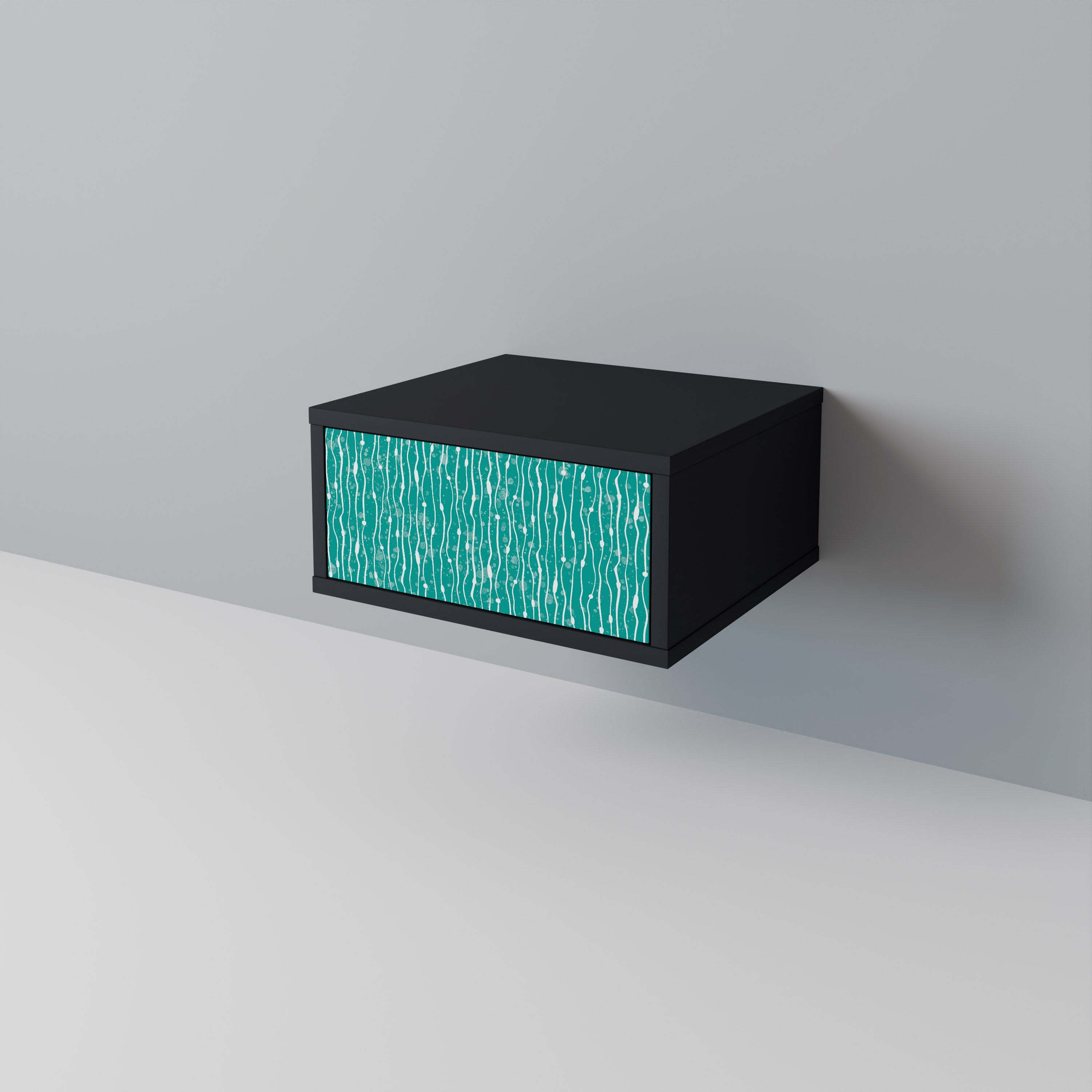 TURQUOISE RAIN Nachttisch in Schwarz